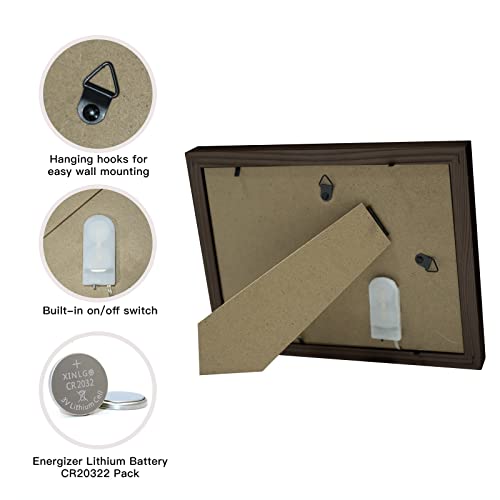 Memorial Shadow Box for Loss of Dad, Sympathy Picture Frame with LED Lights