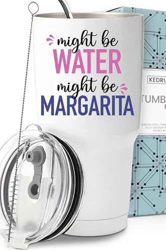 Might Be Margarita Tumbler 30oz - Funny Drinkware for Men & Women, Gift Ready