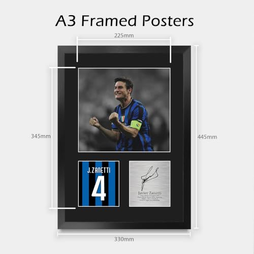 Javier Zanetti Autographed 16x12 Framed Soccer Photo - Supporters Gift, Portrait Variation