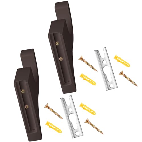4-Pack Wooden Curtain Rod Brackets for 2-Inch Rods, 3 1/2-Inch Return