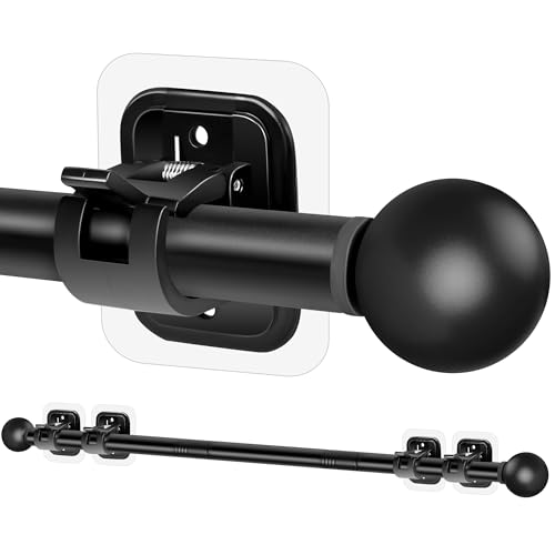 Adjustable Curtain Rod with No-Drill Adhesive Brackets, 16 to 48 Inch