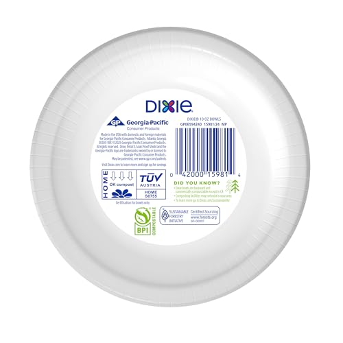 Small Disposable Paper Bowls - 10 oz Soak-Proof & Microwave-Safe (72 Pack)