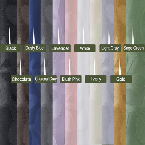 Sheer Jacquard Leaf Curtains, 54 Inch Length, 2 Panels