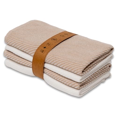 Boho Kitchen Towels Set - 4 Pack, 20" x 30" Absorbent Dish Drying Cloths