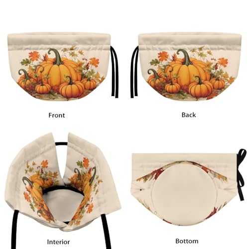 Pumpkin Print Cotton Tea Cozy - Insulated Teapot Cover with Drawstring