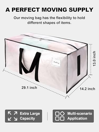 HOMESURE Heavy Duty Moving Bags 8 Pack - Water-Resistant Storage Totes