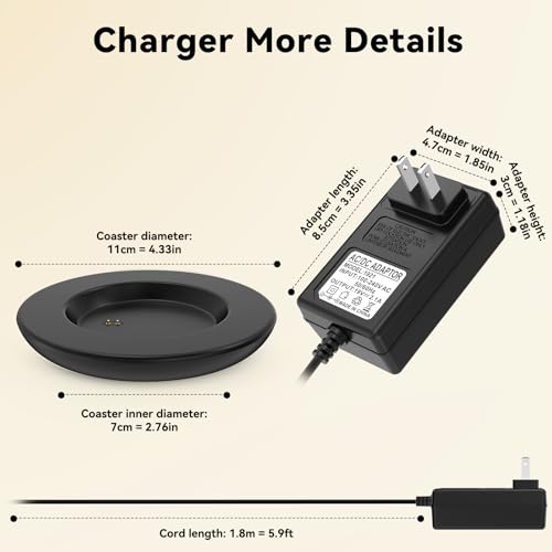 Cisain Black Charging Coaster for Smart Mug 2 & 1 with Temperature Control – Replacement Power Cord