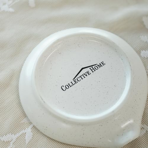 COLLECTIVE HOME Large Ceramic Spoon Rest with Gold Text - 5 x 5.5 in