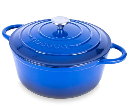 Enameled Cast Iron Dutch Oven Pot with Lid - 6.4 Quart Casserole Dish