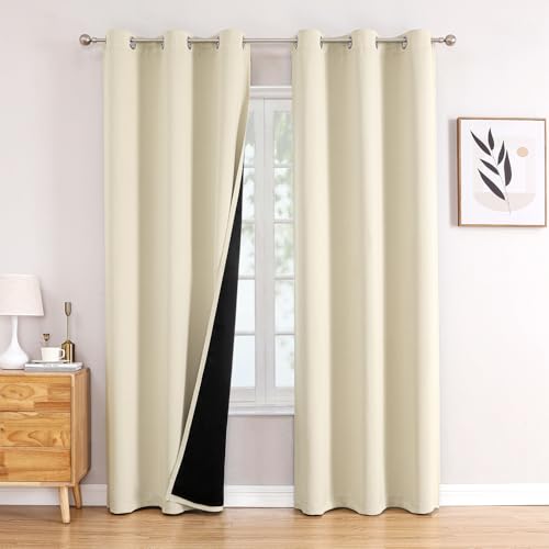 Blackout Curtains Set of 2 Panels - 100% Light Blocking, 42x72 Inches