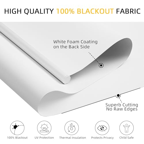 Cordless Blackout Roller Shades | 22" W x 72" H, Thermal Insulated, UV Protection
