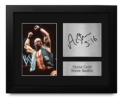 Framed Wrestling Legend Printed Autograph Photo Display - US Letter Size