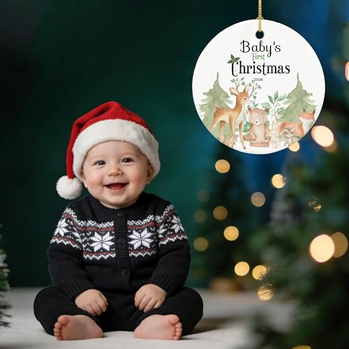 Baby's First Christmas Ornament 2026, Ceramic Keepsake with Gift Box