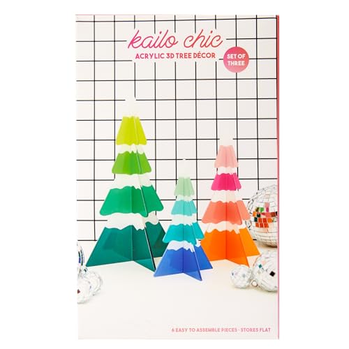 C.R. Gibson Slant 3-Piece Acrylic 3D Christmas Tree Set - Large 10" Tall (Variation: Christmas Tree)