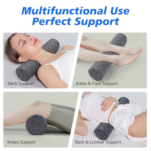Memory Foam Neck Roll Pillow - Ergonomic Cervical Support for Sleep