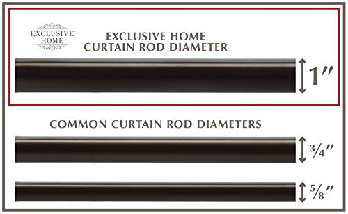 Adjustable 1-Inch Curtain Rod with Crystal Ball Finials, Matte Bronze 36-72"
