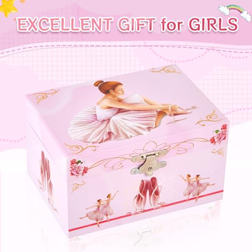 Musical Ballerina Jewelry Box for Girls with Spinning Dancer Figurine