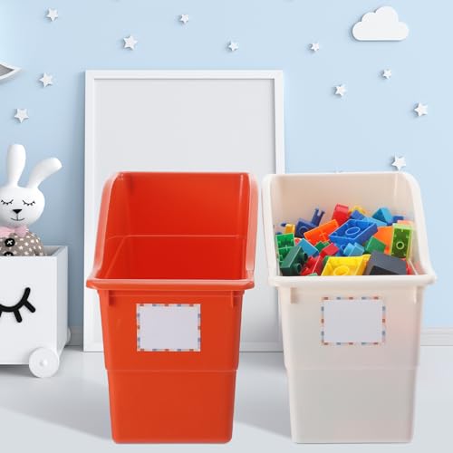 6-Piece Interlocking Plastic Book Bins, Boho Classroom Magazine Organizers