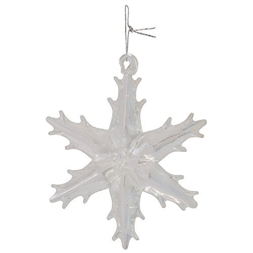 Kurt Adler 2in Glass Iridescent Snowflake Ornaments - 12-Piece Christmas Set