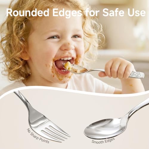 6-Piece Toddler Utensils Set Stainless Steel Dump Truck Silverware