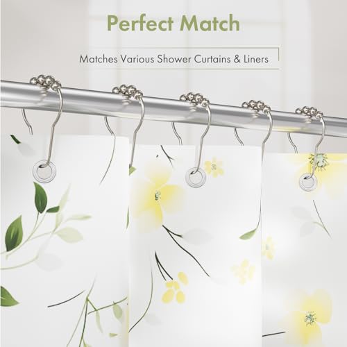 Amazer Rustproof Stainless Steel Shower Curtain Hooks - Polished Nickel Set of 12