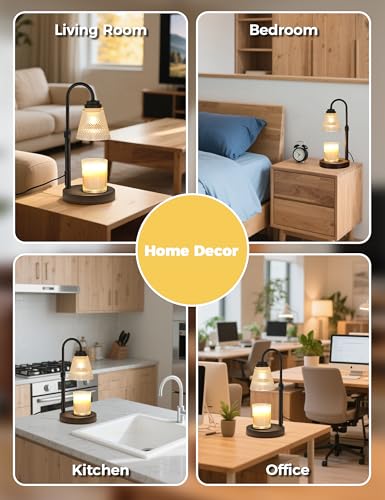 Adjustable Candle Warmer Lamp with Timer - Dimmable Wax Melter