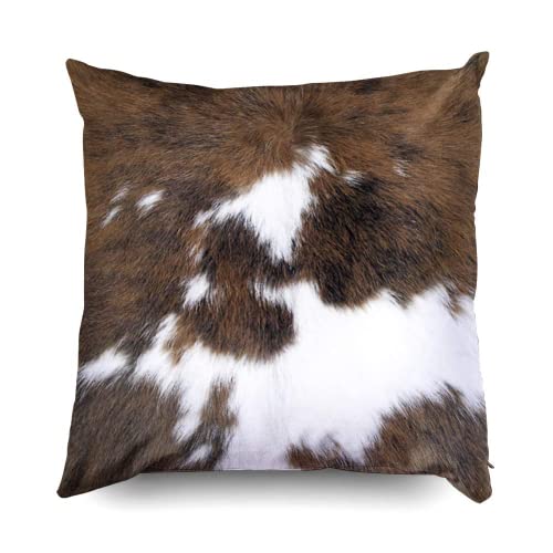 TOMWISH Pack of 2 Christmas Cowhide Print 26x26 Decorative Pillow Covers