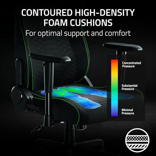 Ergonomic Gaming Chair with Built-In Lumbar Support and Fabric Finish