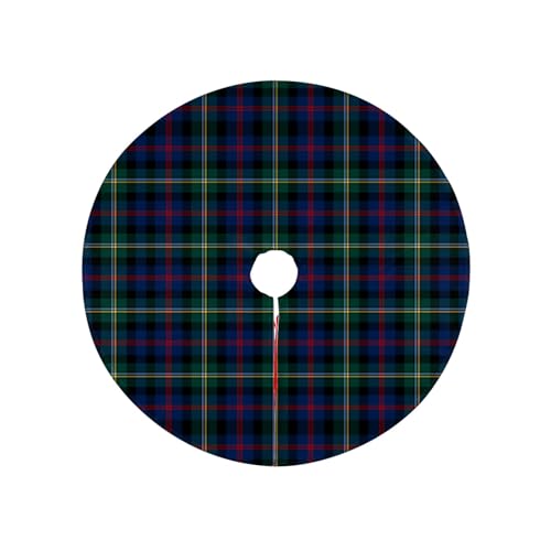 JHSLAJ Malcolm Tartan Christmas Tree Skirt 36 Inch Dark Blue & Green