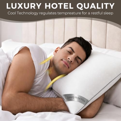 Cooling Bed Pillows Set of 4 - Soft Microfiber for All Sleepers