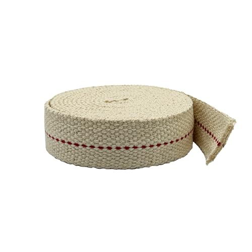 100% Cotton Flat Wick for Kerosene & Paraffin Oil Lamps - 6' Roll