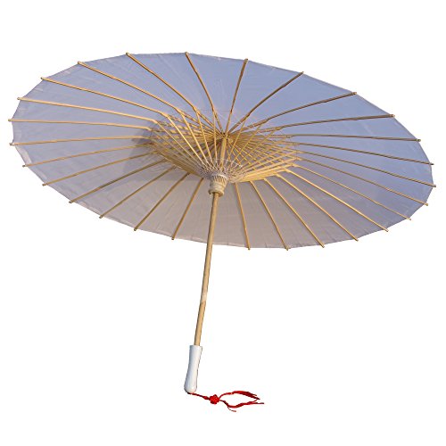 33-Inch Plain Bamboo Parasol Umbrella for Weddings and Photo Props