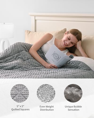 Mr. Sandman Cooling Weighted Blanket for Adults - 15 lb Queen, Grey
