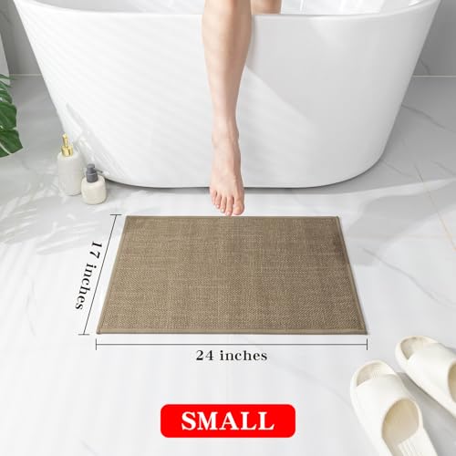 Chakme Ultra Thin Non-Slip Quick Dry Bath Mat 24x17 Dark Beige