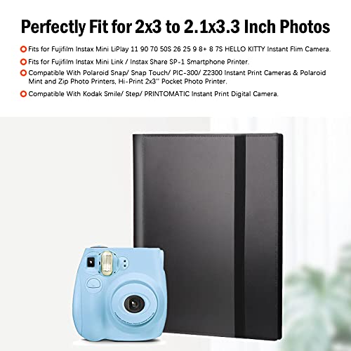 432-Pocket Photo Album for 2x3 Instant Photos and Trading Cards, Black