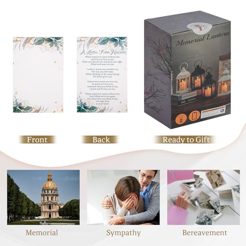 Memorial Lantern with Inscription - Sympathy Gift for Loved Ones