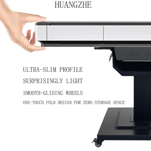 HUANGZHE White 2026 Automatic Foldable Mahjong Table - Ultra-Thin, Pre-Assembled, Easy Setup, 42mm Tile Set, Ideal for Family & Game Rooms