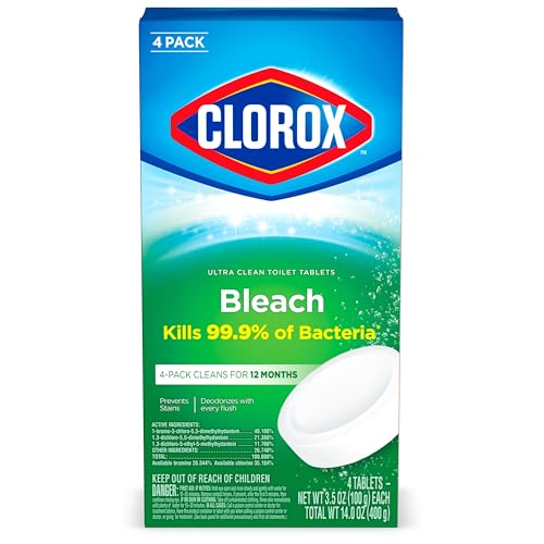 Ultra Clean Toilet Bowl Bleach Tablets - Sanitizing Cleaner (4 Count)