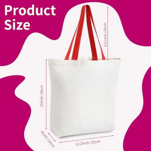 OLSUNOR 10-Pack Multicolor Canvas Tote Bags with Zipper, Reusable Grocery Bags