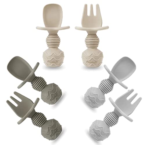 Silicone Baby Spoon and Fork Feeding Set Anti-Choke 6 Pack