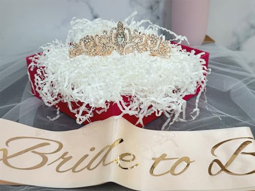 Bride to Be Bachelorette Party Set: Tiara, Satin Sash, and Tulle Veil