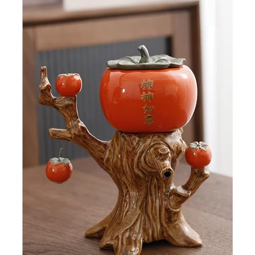 Lazy Chinese Persimmon Kung Fu Tea Set - Tree Style Gift Box, Scizorito