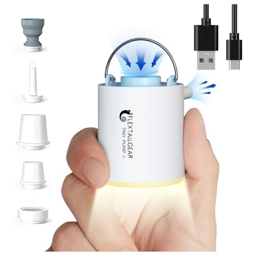 Portable Air Pump with Camping Light - USB Rechargeable Mini Pump