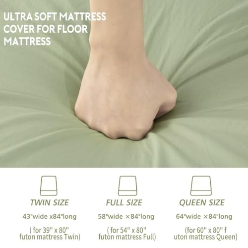 Washed Cotton Zippered Futon Cover - Soft & Machine Washable Twin