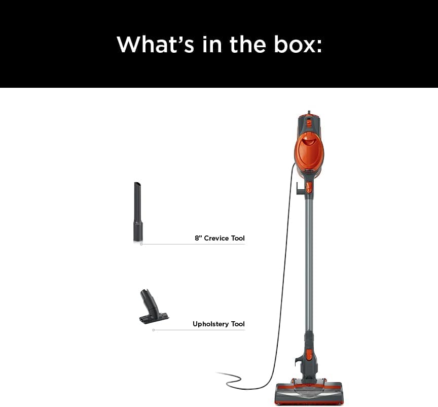 Shark HV302 Rocket Pet Corded Stick Vacuum - Lightweight, Swivel Steering for Carpets & Hard Floors | Includes Hand Vacuum & Tools in Orange