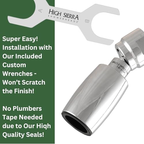 High Sierra 1.25 GPM Solid Lead-Free Metal Shower Head Chrome Finish - No Clog, Award-Winning