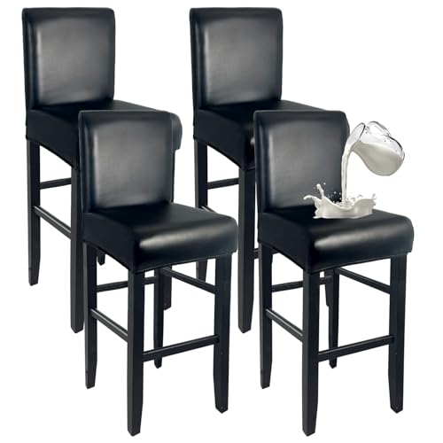 Waterproof PU Leather Bar Stool Covers Set of 4 with Backs