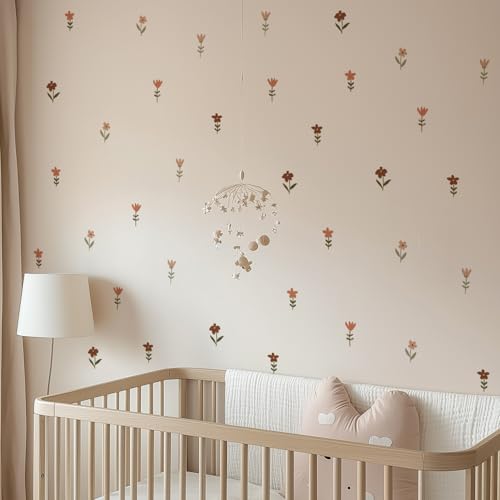 Boho Nursery Wall Stickers - 12 Sheets Removable Vinyl Decals for Kids Room