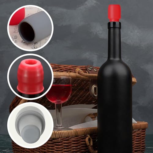 CLRZOL Reusable Silicone Sparkling Wine Bottle Stopper Set of 4 - Champagne & Prosecco Preservation