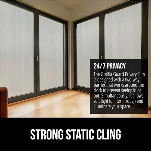 Removable Privacy Window Film - Frosted Two-Way Sun Blocking, 17.5 x 78.7 Inch